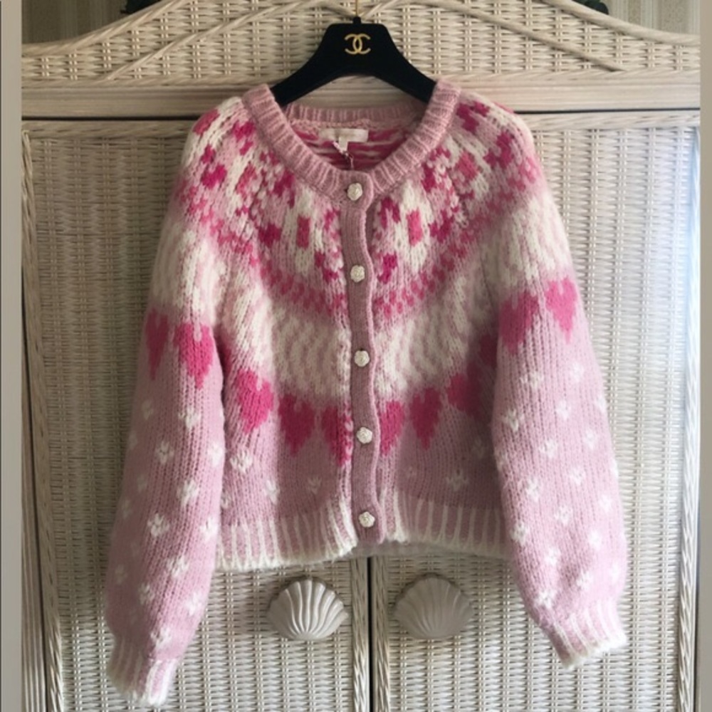 LoveShackFancy Jamie Heart Cardigan